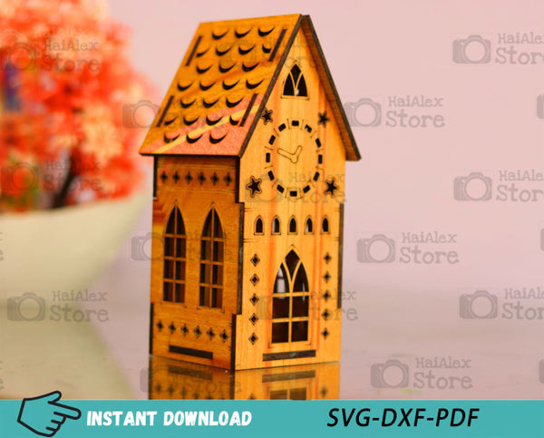 Wooden Miniature House MDF 3mm Laser Cut Files