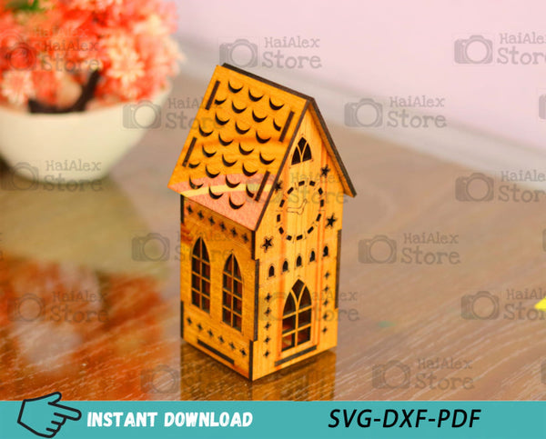 Wooden Miniature House MDF 3mm Laser Cut Files