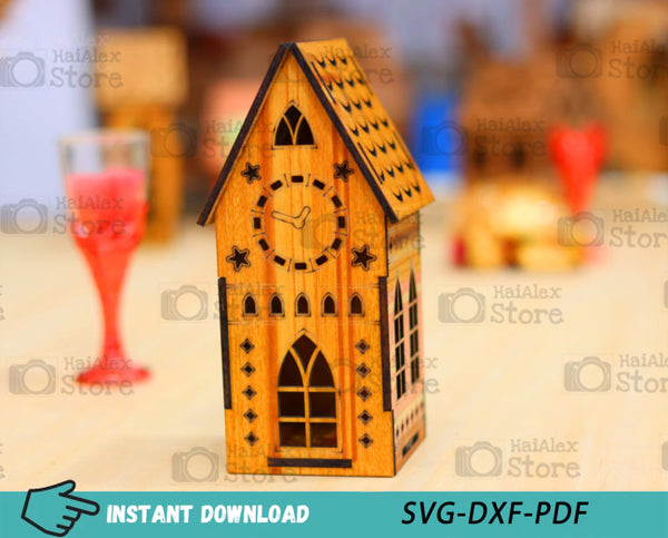 Wooden Miniature House MDF 3mm Laser Cut Files