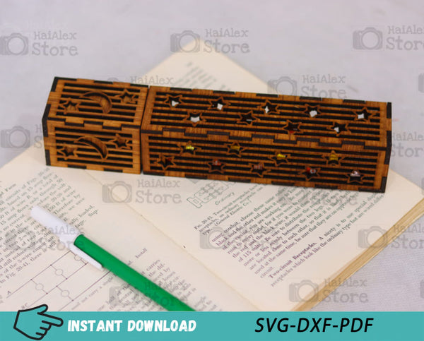 Wooden Pencil Case MDF 3mm Laser Cut Files