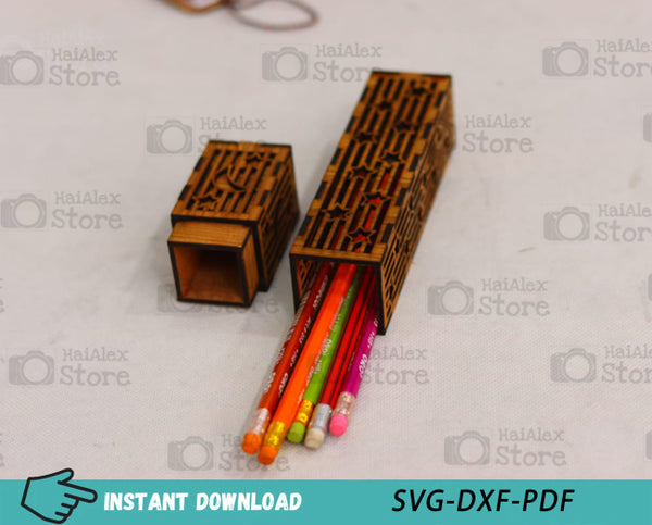 Wooden Pencil Case MDF 3mm Laser Cut Files
