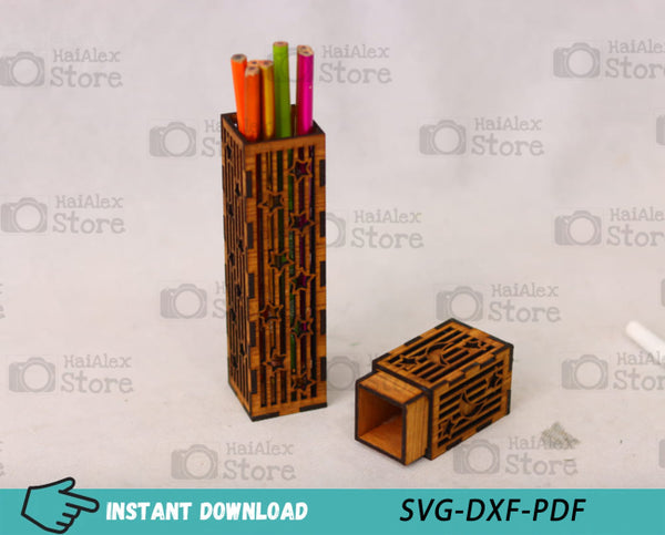 Wooden Pencil Case MDF 3mm Laser Cut Files
