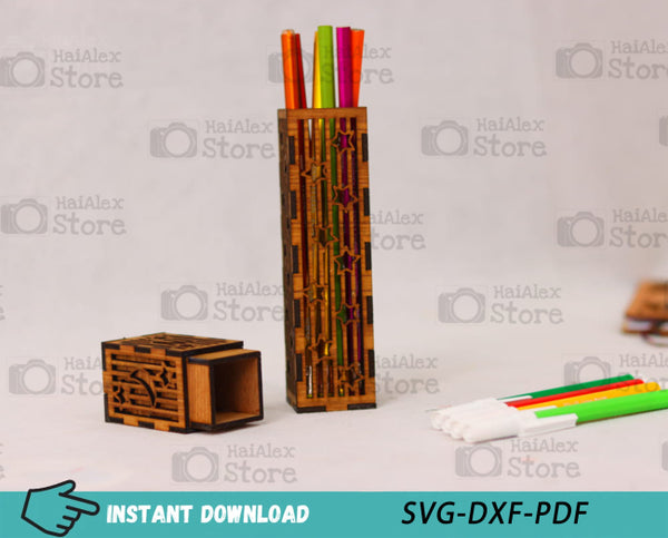 Wooden Pencil Case MDF 3mm Laser Cut Files