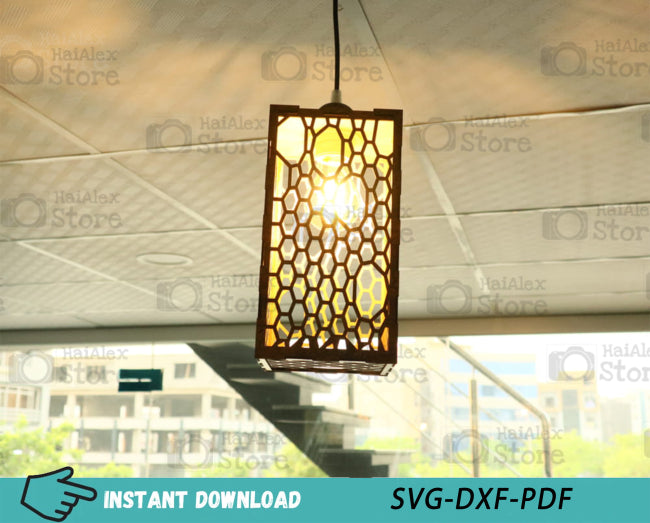 Wooden Pendant Light Hanging Lamp MDF 3mm Laser Cut Files
