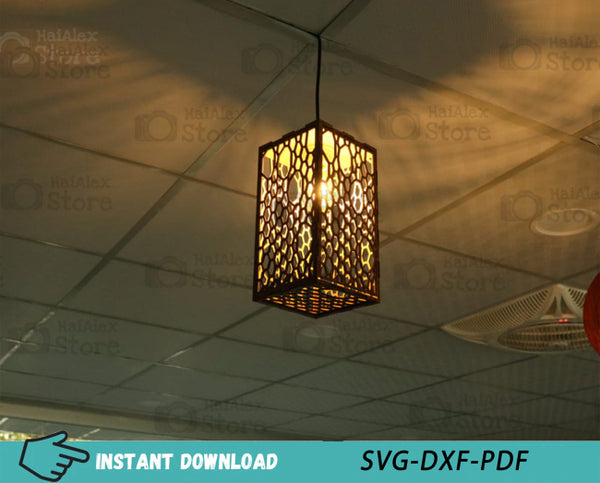 Wooden Pendant Light Hanging Lamp MDF 3mm Laser Cut Files