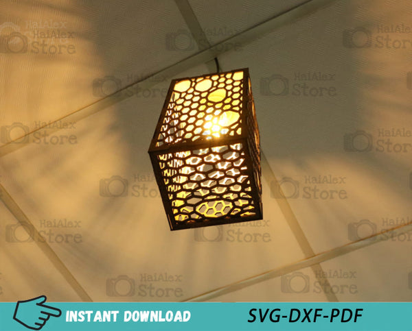 Wooden Pendant Light Hanging Lamp MDF 3mm Laser Cut Files