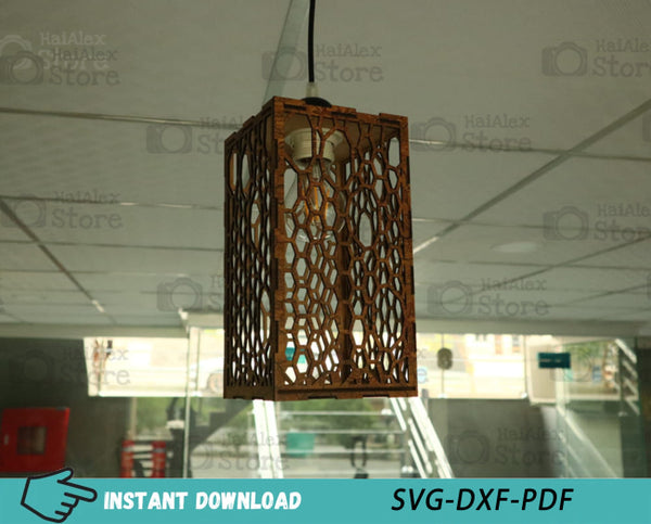 Wooden Pendant Light Hanging Lamp MDF 3mm Laser Cut Files