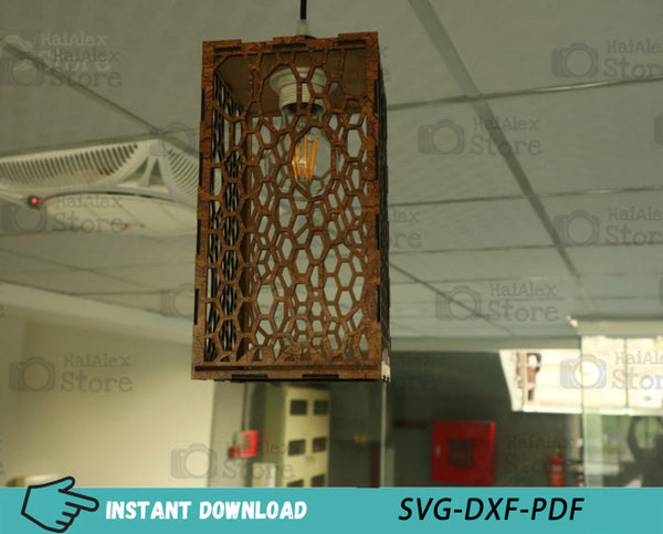 Wooden Pendant Light Hanging Lamp MDF 3mm Laser Cut Files