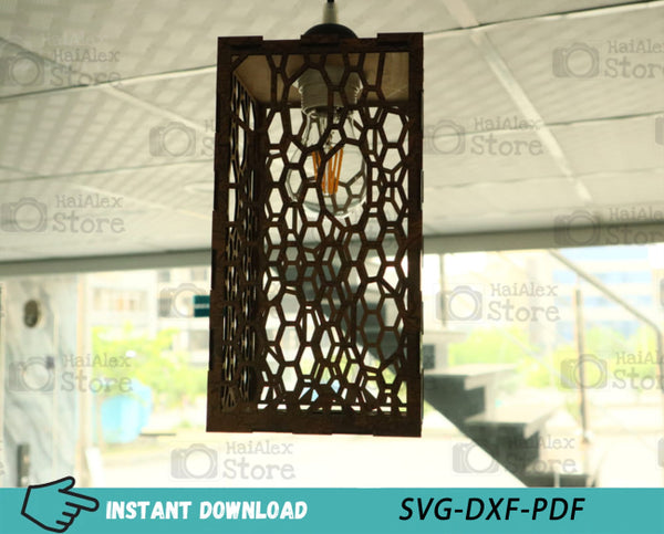 Wooden Pendant Light Hanging Lamp MDF 3mm Laser Cut Files