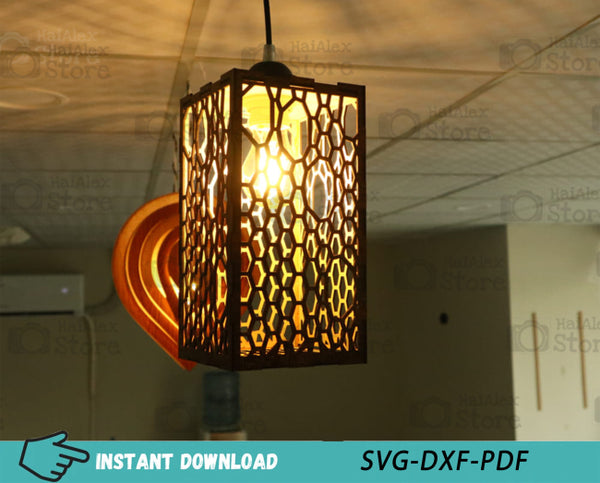 Wooden Pendant Light Hanging Lamp MDF 3mm Laser Cut Files