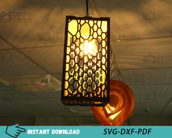 Wooden Pendant Light Hanging Lamp MDF 3mm Laser Cut Files