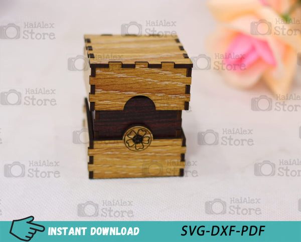 Wooden Ring Box MDF 3mm Laser Cut Files
