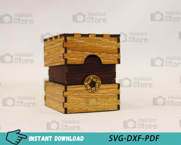 Wooden Ring Box MDF 3mm Laser Cut Files