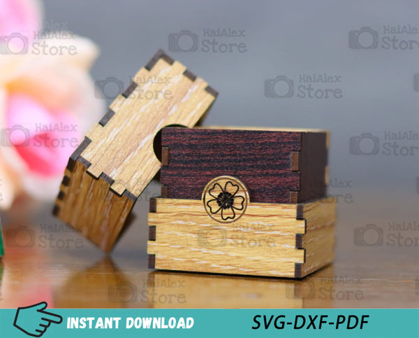 Wooden Ring Box MDF 3mm Laser Cut Files