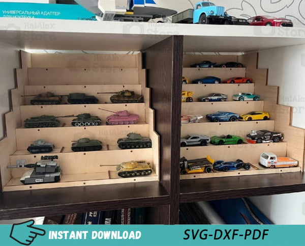 Wooden Toy Car Storage Shelf MDF 3mm Laser Cut Files