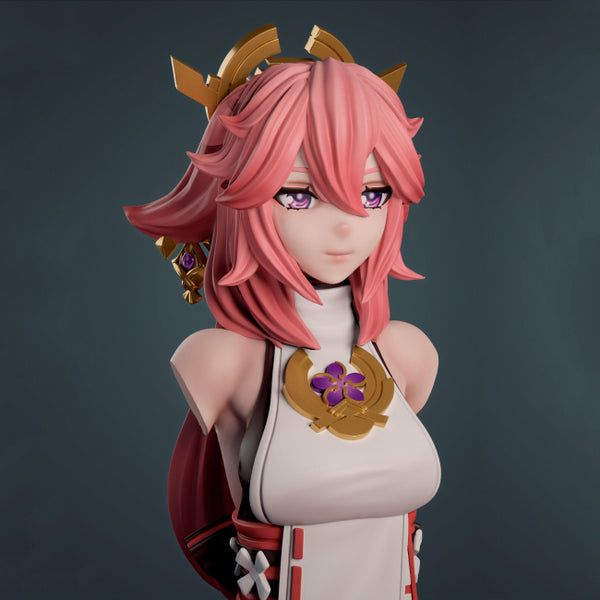 Yae Miko Bust 3D Model STL Ready to Print