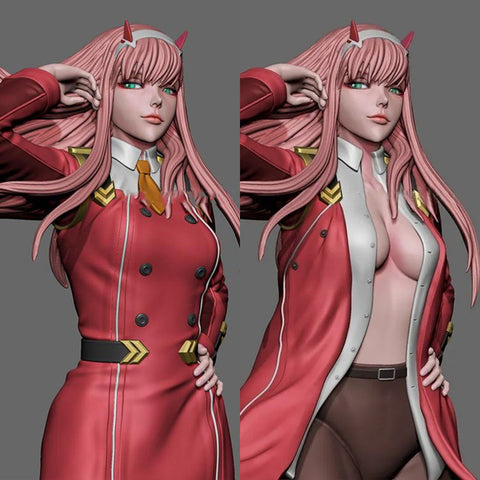 Zero Two in Coat 3D Model Ready to Print