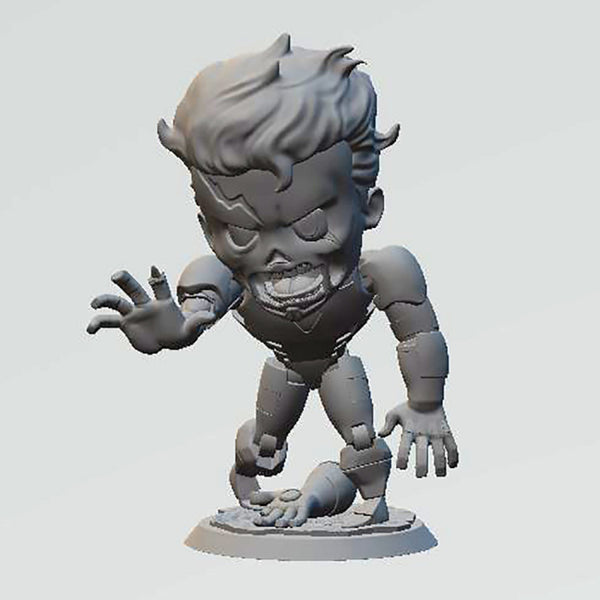 Zombie Iron Man Chibi 3D Model Ready to Print