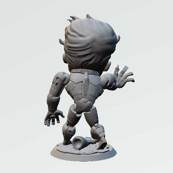 Zombie Iron Man Chibi 3D Model Ready to Print