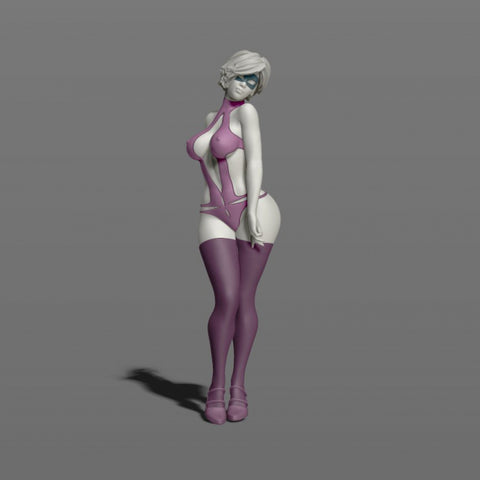 Pretty girl posing 3D model Ready Print P3