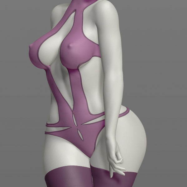 Pretty girl posing 3D model Ready Print P3