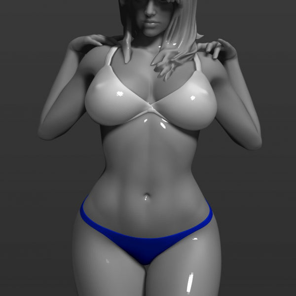 Pretty girl posing 3D model Ready Print P4