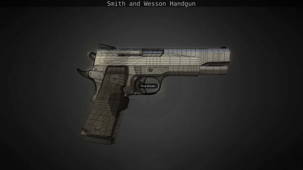 Here is my Smith and Wesson gun model. I modeled, textured and rigged this gun in Blender