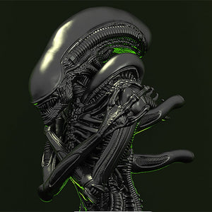 Alien Xenomorph Bust 3D Printing Model STL for 3D Print CNC router Carved Engraving