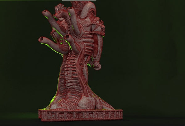 Alien Xenomorph Bust 3D Printing Model STL for 3D Print CNC router Carved Engraving