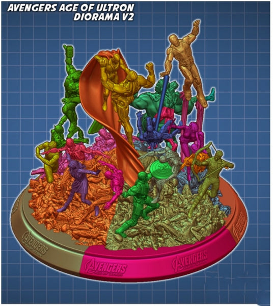 Avengers Diorama 3D model ready print