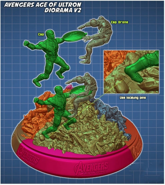 Avengers Diorama 3D model ready print