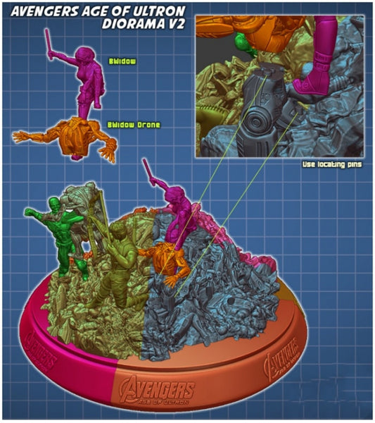 Avengers Diorama 3D model ready print