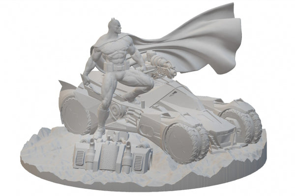 Batman and Batmobile diorama 3D model STL for 3D Print