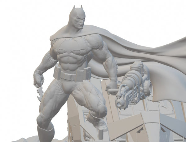 Batman and Batmobile diorama 3D model STL for 3D Print