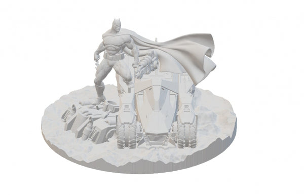 Batman and Batmobile diorama 3D model STL for 3D Print