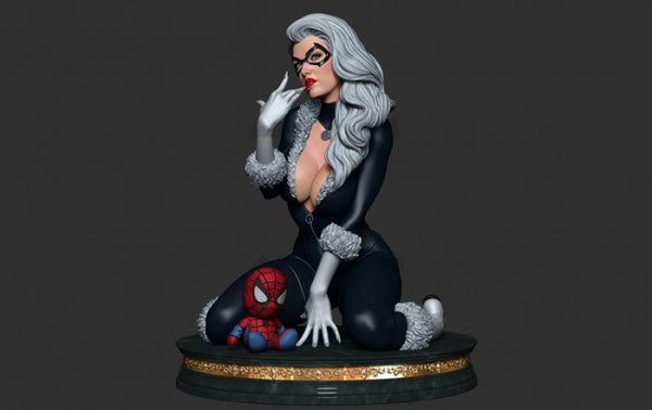 Black Cat Female Marvel Hero 3D Printing Model STL for 3D Print