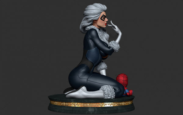 Black Cat Female Marvel Hero 3D Printing Model STL for 3D Print