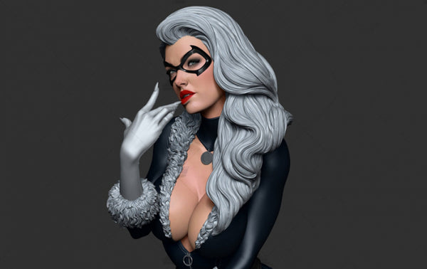 Black Cat Female Marvel Hero 3D Printing Model STL for 3D Print