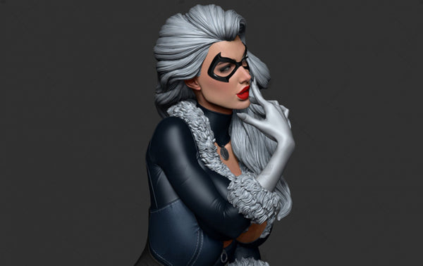 Black Cat Female Marvel Hero 3D Printing Model STL for 3D Print