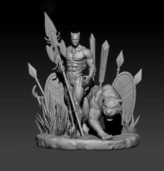 Black Panther Statue 3D print model