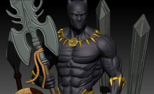 Black Panther Statue 3D print model