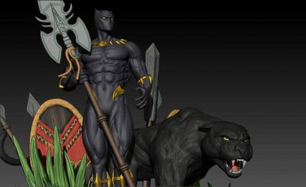 Black Panther Statue 3D print model