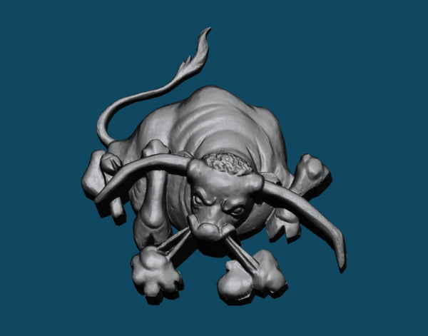 Buffalo 3D model relief for cnc router carved Artcam