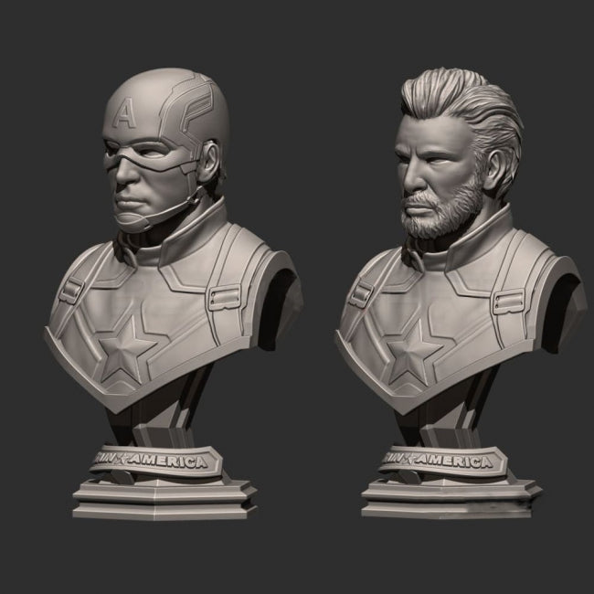 Captain America Marvel Bust 3D print model