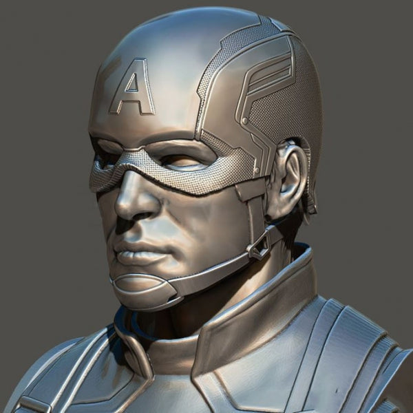 Captain America Marvel Bust 3D print model