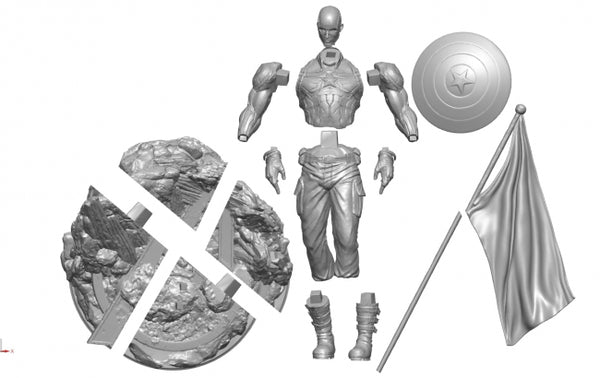 Captain America Statue 3D model STL for 3D Printing