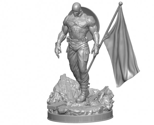 Captain America Statue 3D model STL for 3D Printing