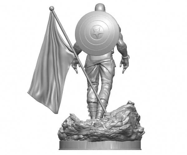 Captain America Statue 3D model STL for 3D Printing