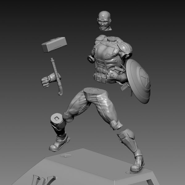 Captain America Statues 3D Model Ready to Print – 3DModel Pro