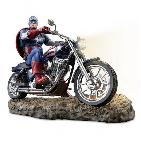 Captain America on Motorcycle 3D Model Ready to Print